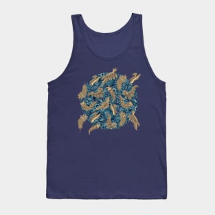 Ernst Haeckel Sepia Nudibranch  on Cerulean Sea Squirts Tank Top
